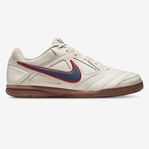 Nike Men's Cream and Brown Sneakers with Red Accents